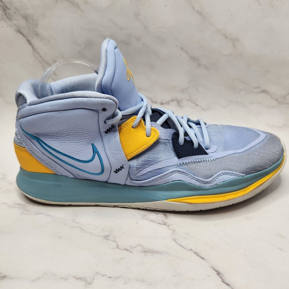 Nike Kyrie 8 Infinity Two Way Basketball Shoes Blue Yellow Sneakers Men's 14
